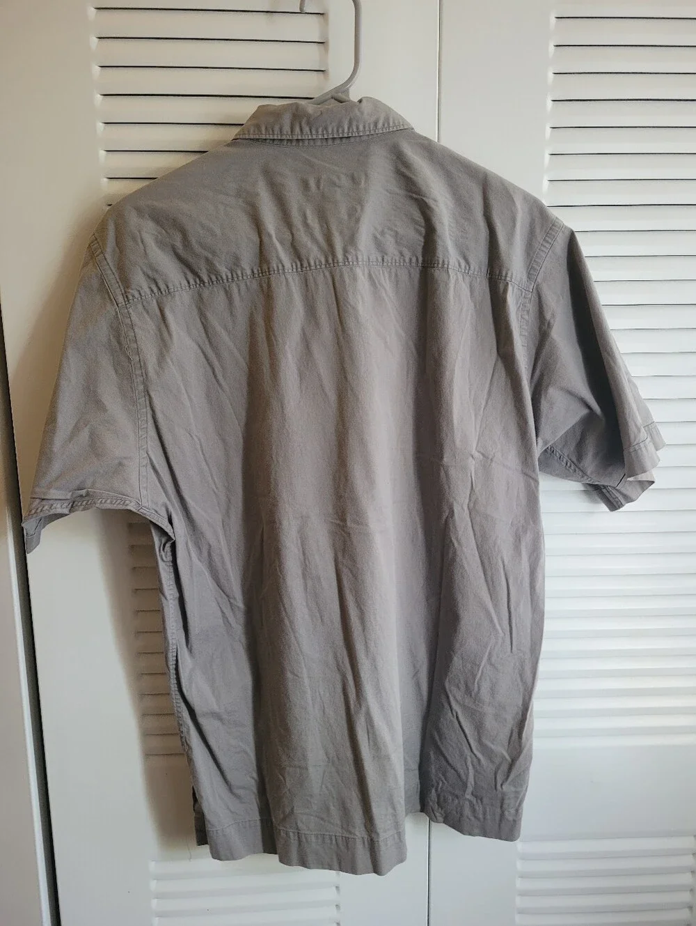 🎇4th of July Sale🇺🇸 Alfani Short-Sleeve Button-Down Shirt - Gray Size Large - Picture 3 of 3